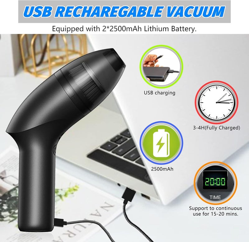 Hayousui 4.3Kpa Keyboard Vacuum Cleaner Mini：Handheld Computer Vacuum Cordless for Car Laptop Sewing Machine Portable Keyboard Vac USB Desk Crumbs Dust Cleaners - Image 5